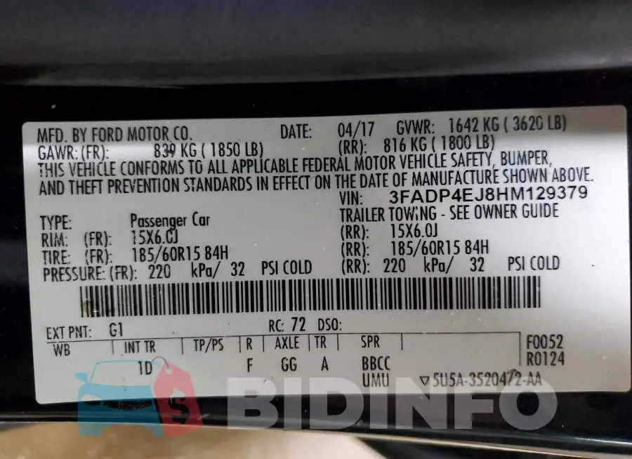 3FADP4EJ8HM129379 Photo# 12