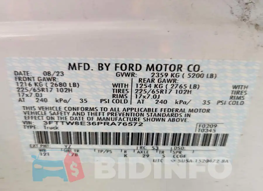 3FTTW8E36PRA76572 Photo# 12