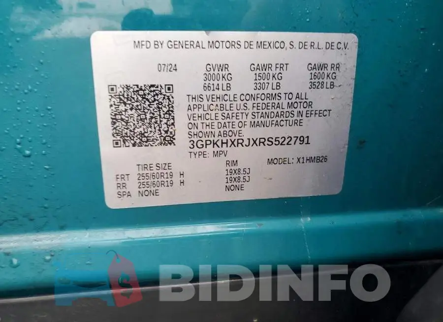 3GPKHXRJXRS522791 Photo# 13