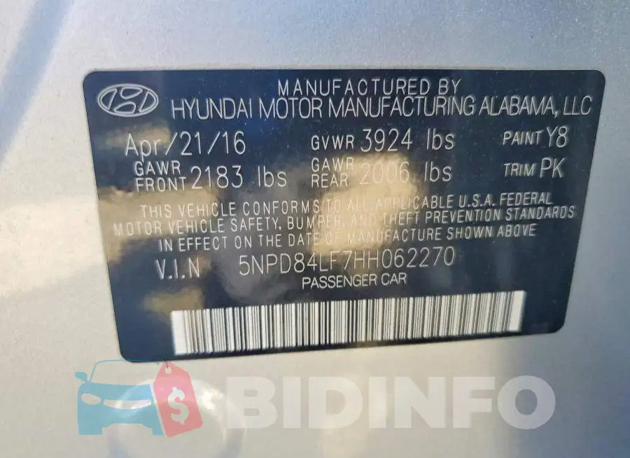 5NPD84LF7HH062270 Photo# 12
