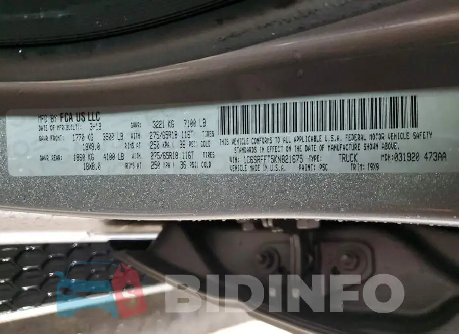 1C6SRFFT5KN821675 Photo# 12