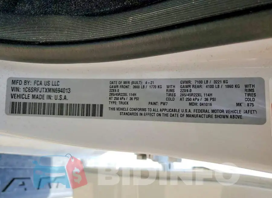 1C6SRFJTXMN694013 Photo# 12
