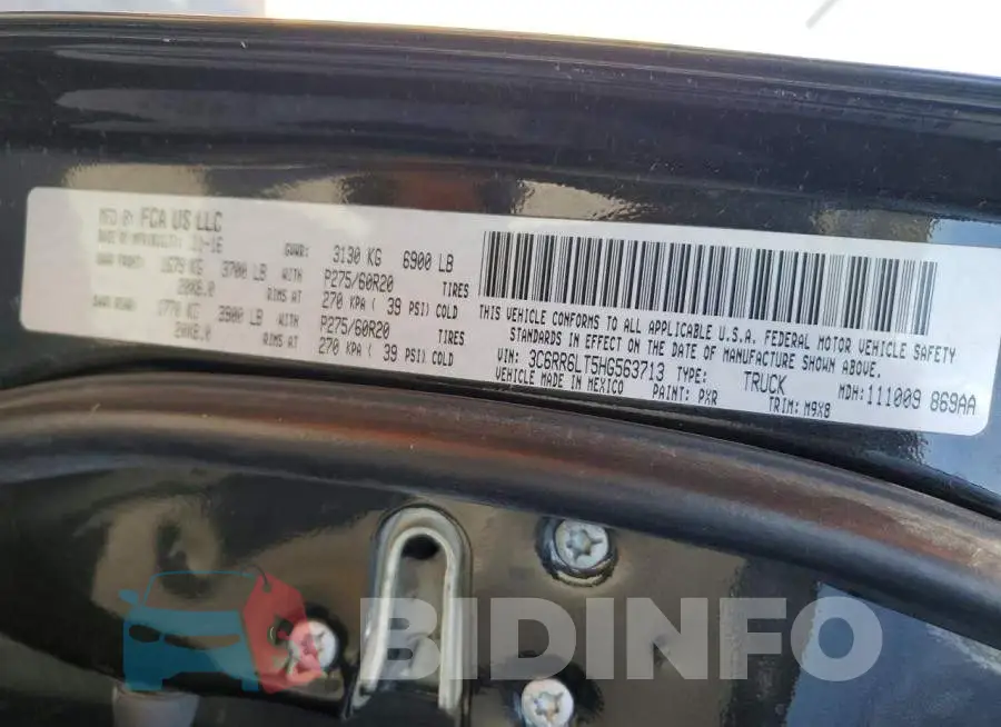 3C6RR6LT5HG563713 Photo# 12