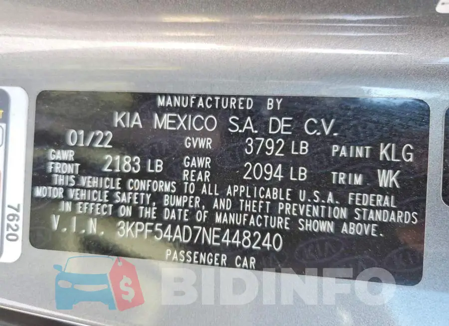 3KPF54AD7NE448240 Photo# 13