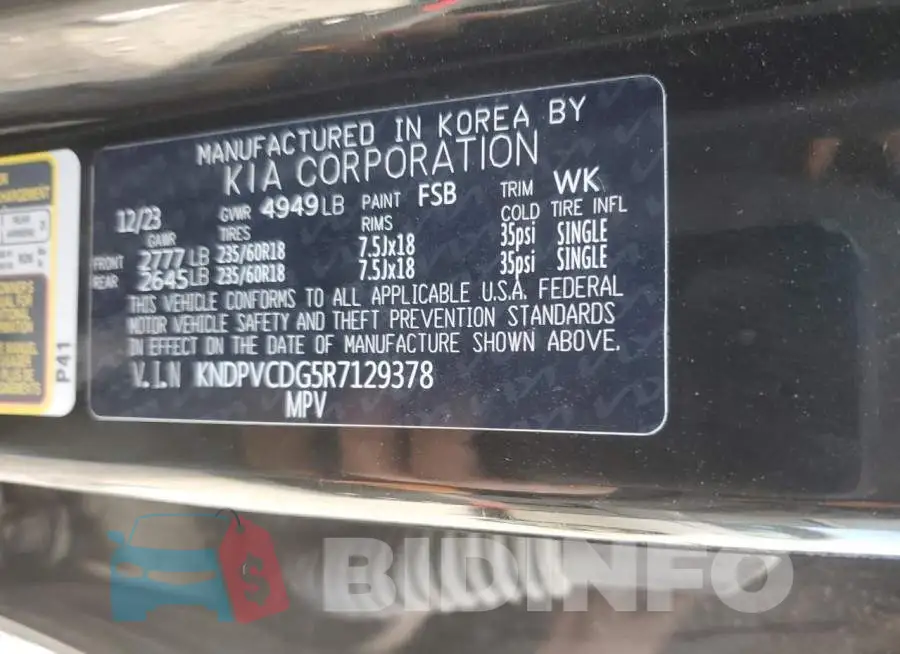 KNDPVCDG5R7129378 Photo# 13