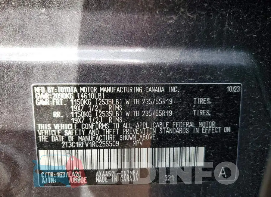 2T3C1RFV1RC255509 Photo# 12