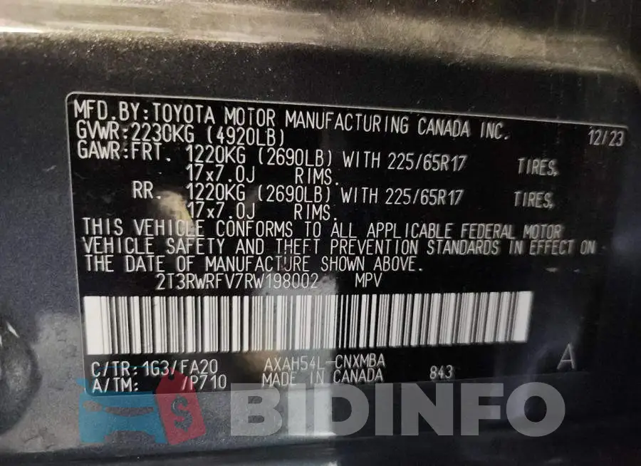 2T3RWRFV7RW198002 Photo# 14