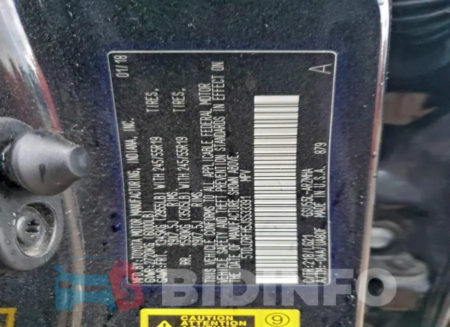 5TDJZRFH5JS533391 Photo# 13