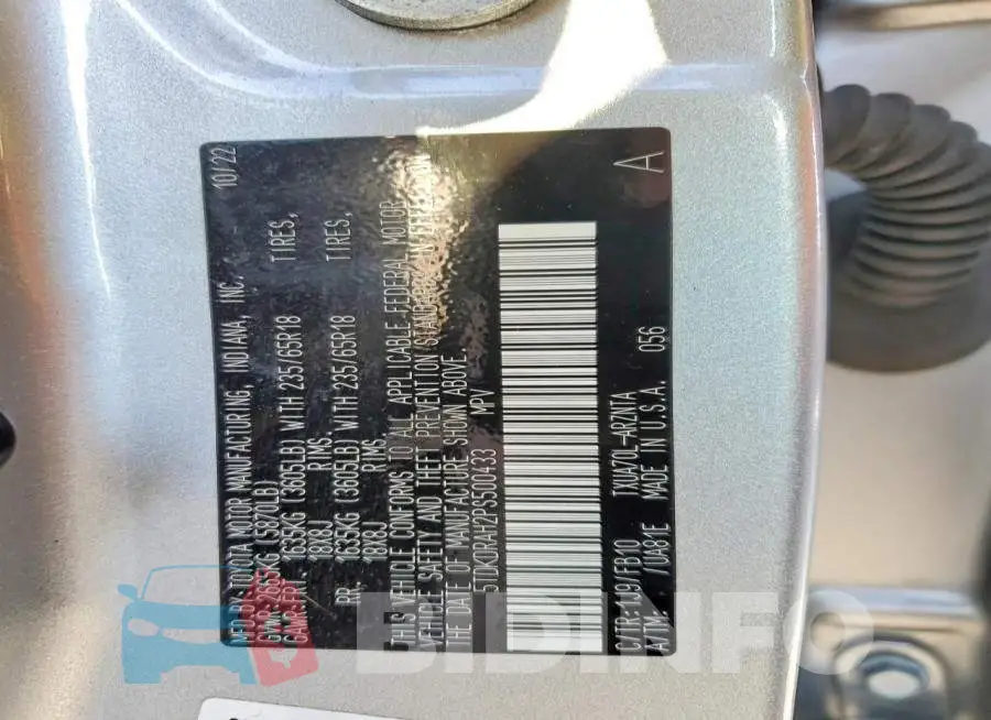 5TDKDRAH2PS500433 Photo# 13