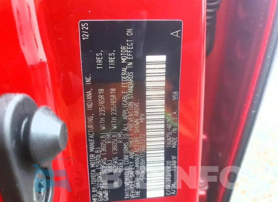 5TDKDRBH1TS601312 Photo# 14