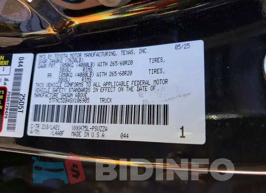 5TFNC5DB4SX106905 Photo# 13