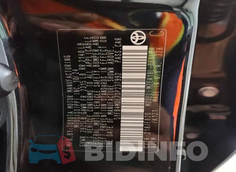 5YFB4MDE7SP237992 Photo# 12