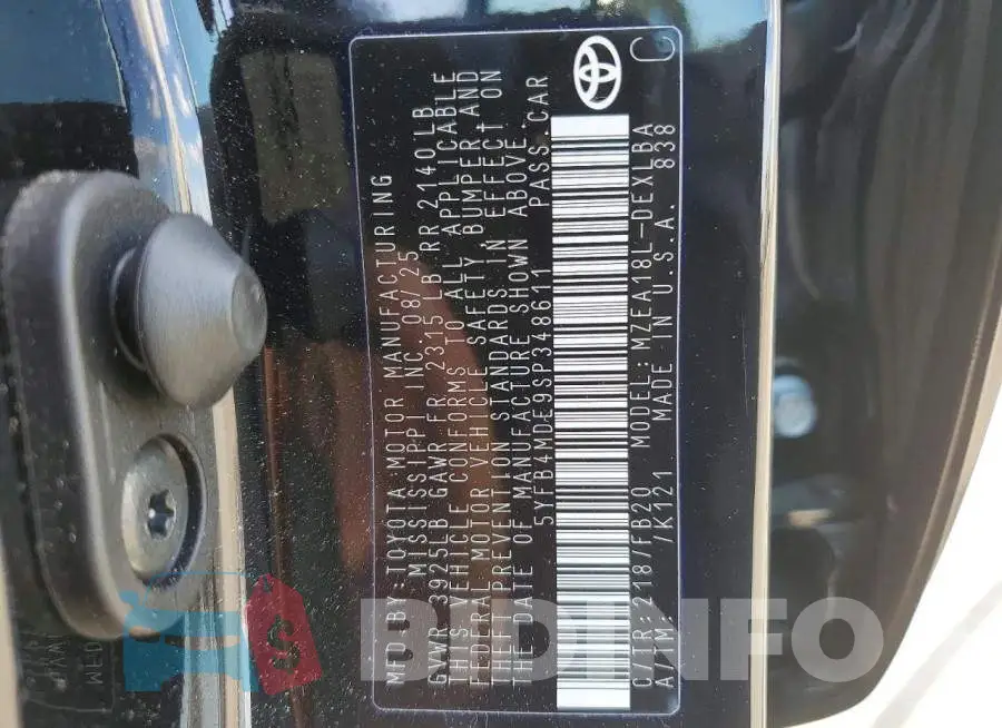 5YFB4MDE9SP348611 Photo# 12