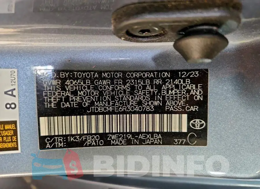 JTDBCMFE6R3040783 Photo# 12