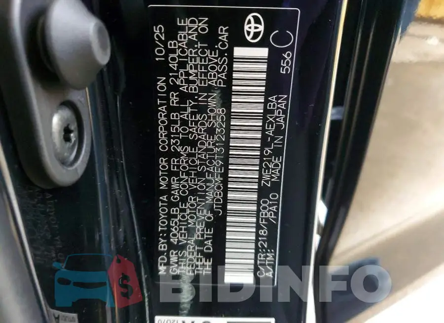 JTDBCMFE9T3123258 Photo# 12