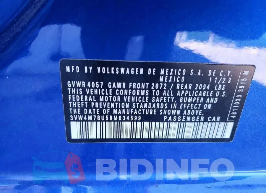 3VW4M7BU5RM034599 Photo# 12