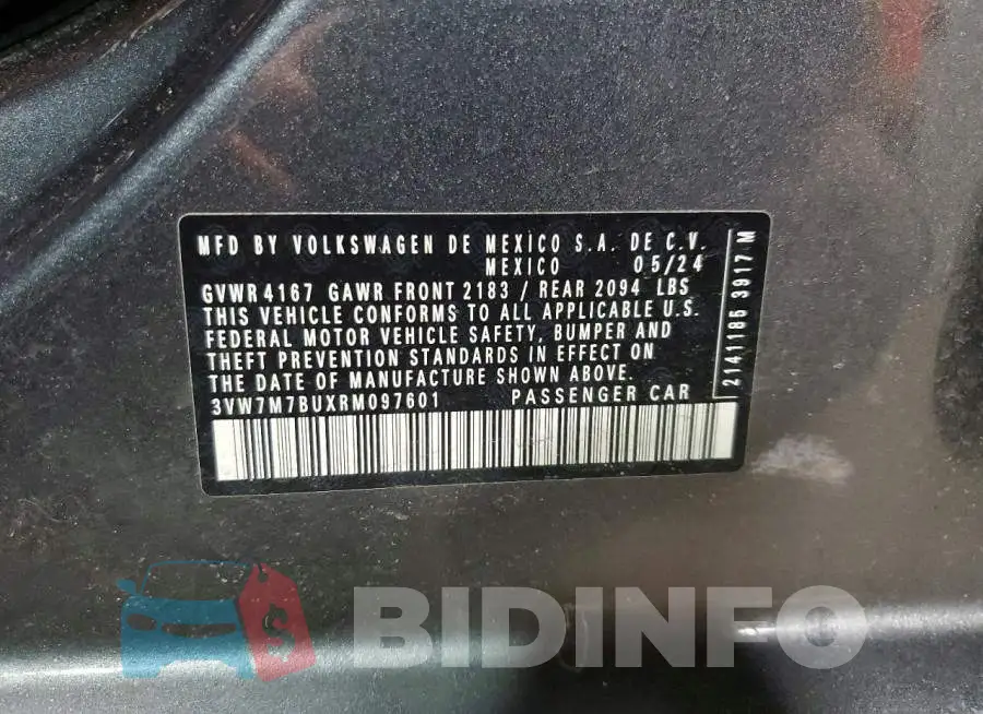 3VW7M7BUXRM097601 Photo# 12