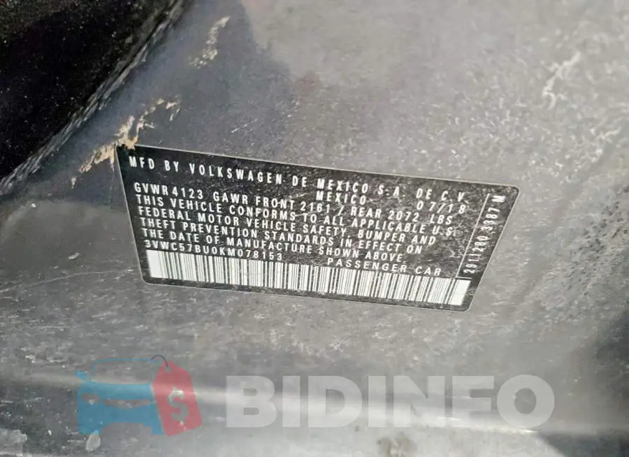3VWC57BU0KM078153 Photo# 12