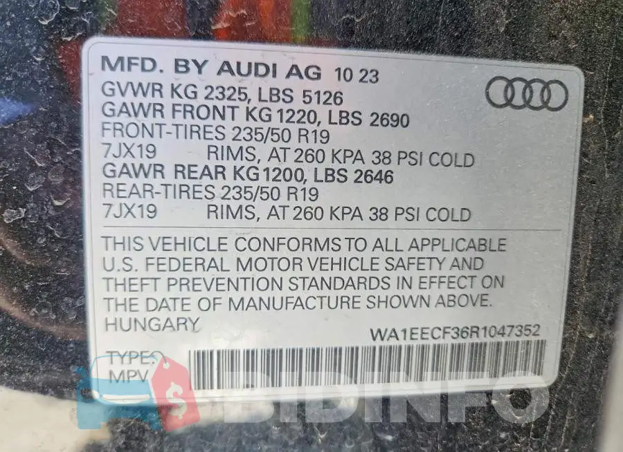 WA1EECF36R1047352 Photo# 13