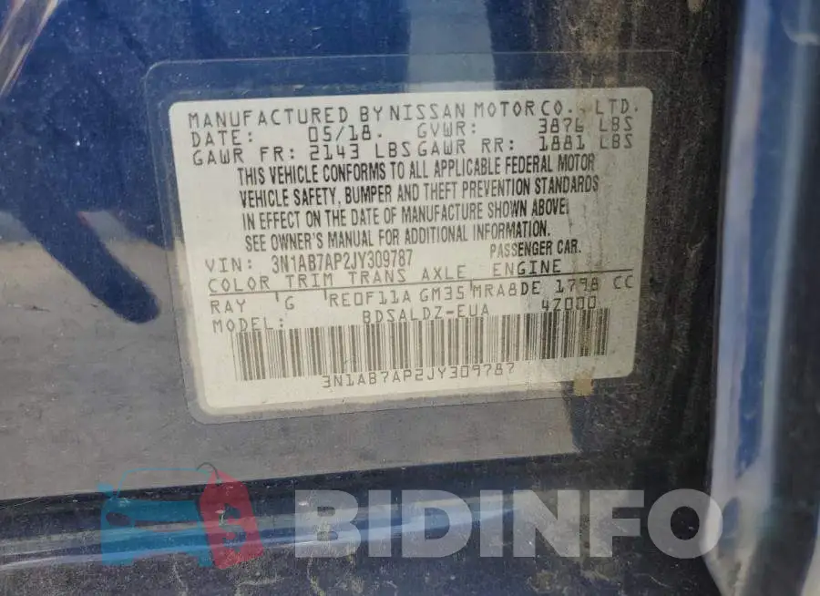 3N1AB7AP2JY309787 Photo# 12