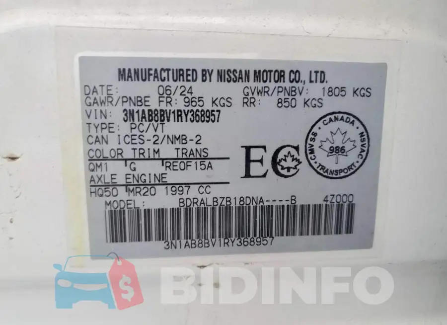 3N1AB8BV1RY368957 Photo# 12