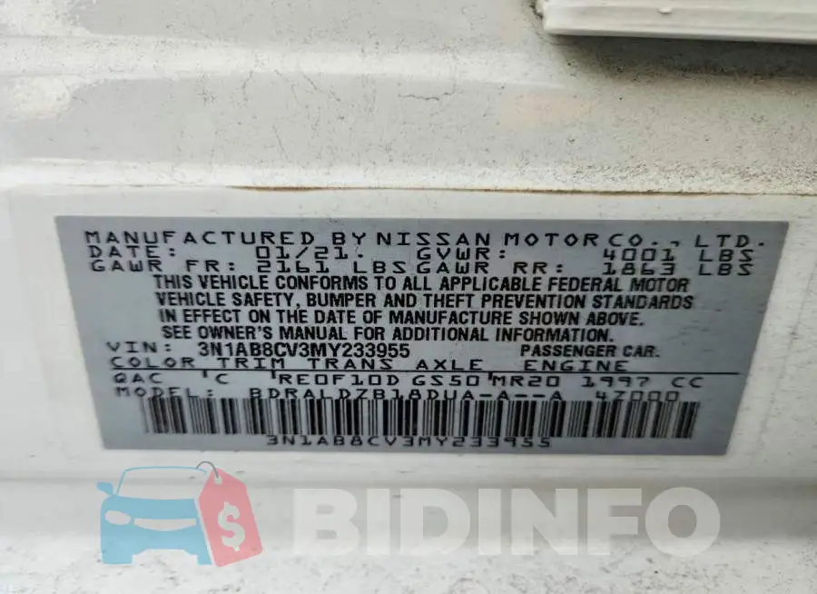 3N1AB8CV3MY233955 Photo# 12