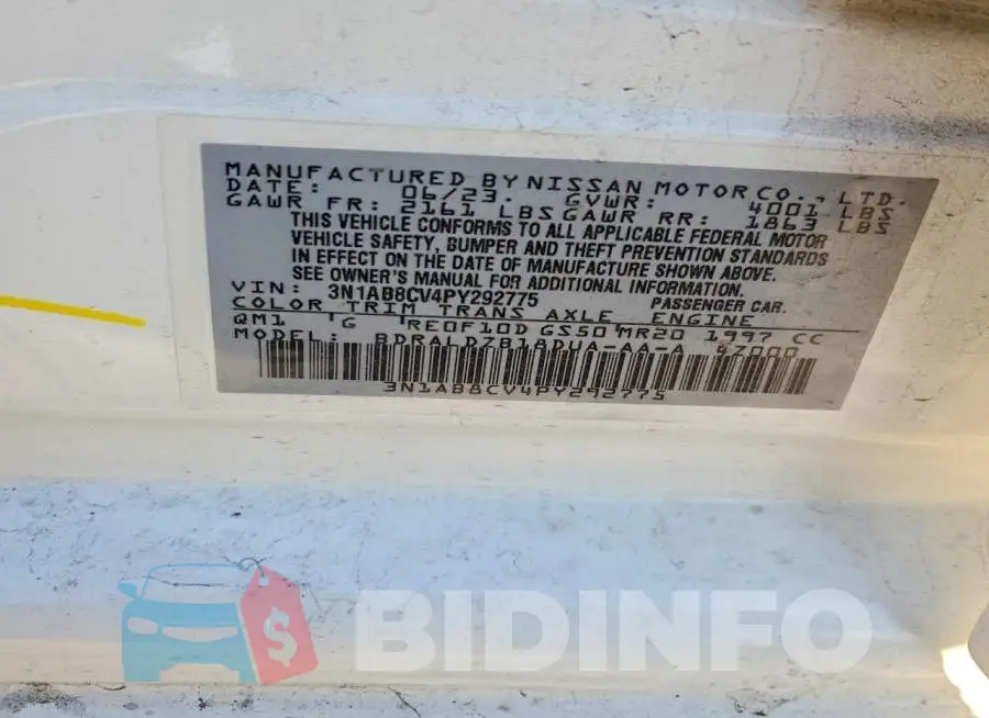 3N1AB8CV4PY292775 Photo# 12