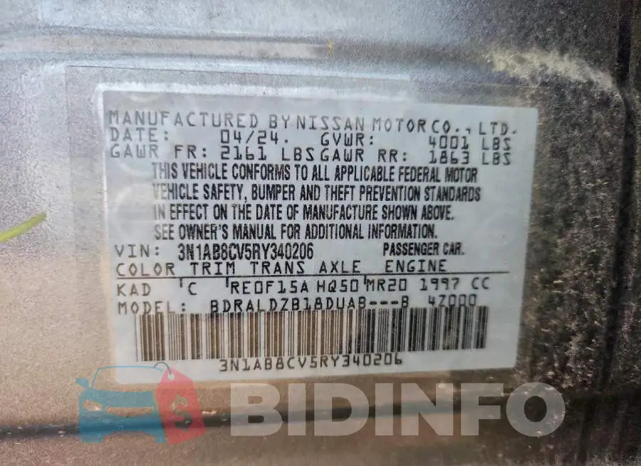 3N1AB8CV5RY340206 Photo# 13