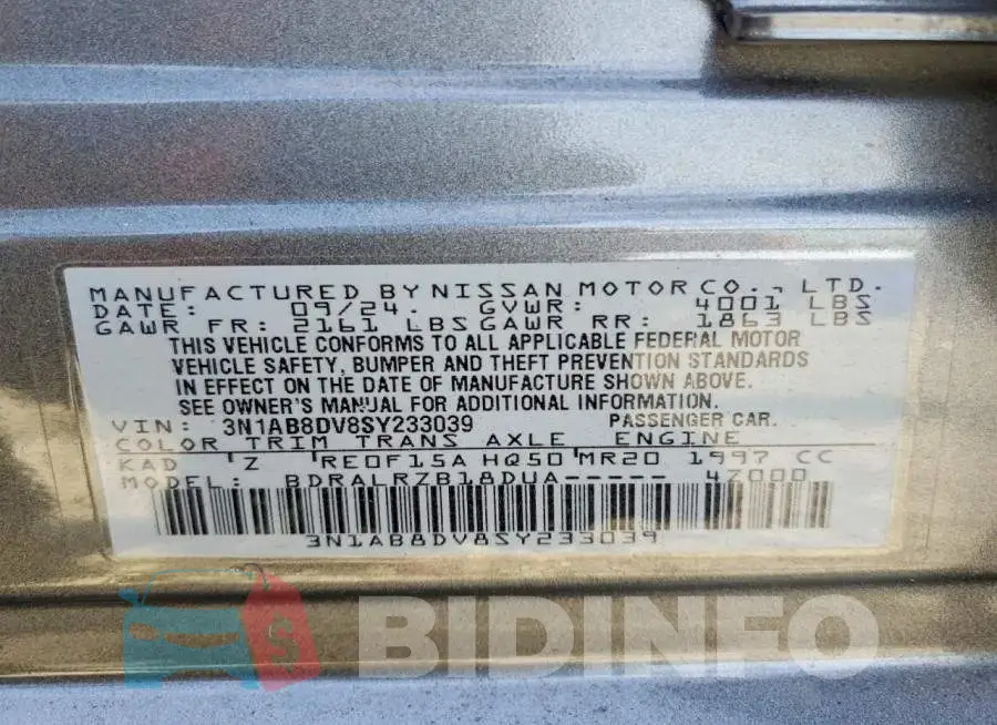 3N1AB8DV8SY233039 Photo# 12