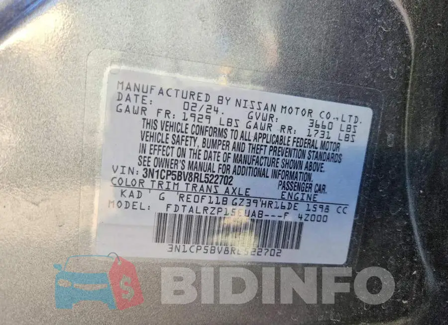 3N1CP5BV8RL522702 Photo# 12