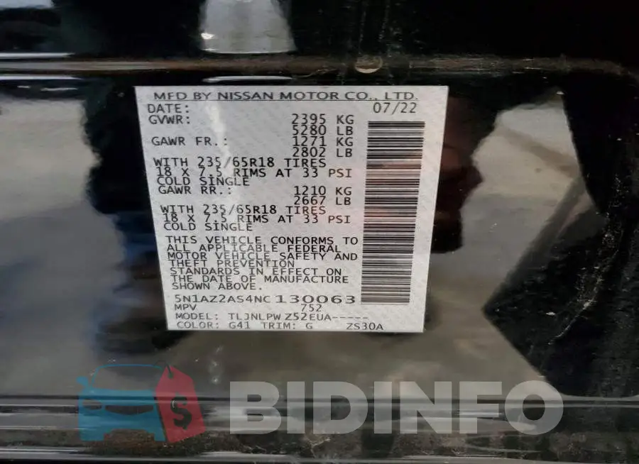 5N1AZ2AS4NC130063 Photo# 13