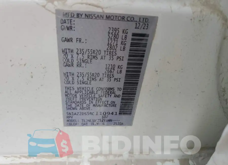 5N1AZ2DS5RC110941 Photo# 13