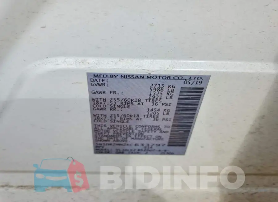 5N1DR2MN2KC633797 Photo# 12