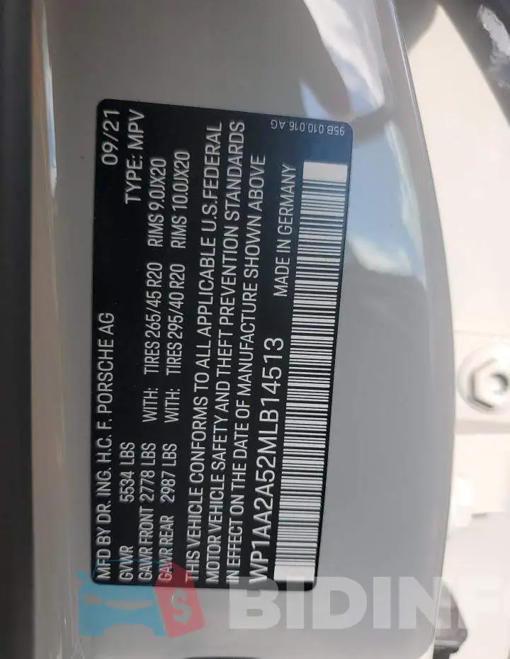 WP1AA2A52MLB14513 Photo# 12