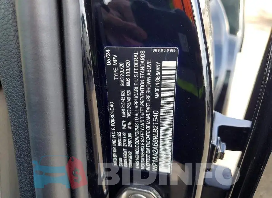 WP1AA2A58RLB21540 Photo# 14