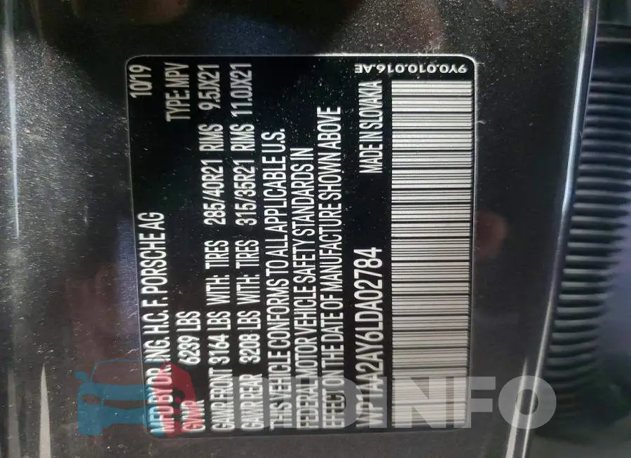 WP1AA2AY6LDA02784 Photo# 13