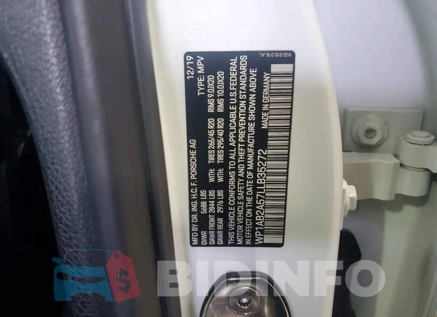 WP1AB2A57LLB35272 Photo# 13
