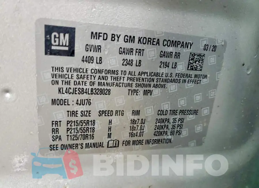 KL4CJESB4LB328028 Photo# 13