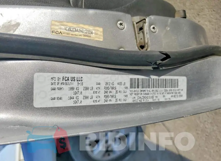 1C4NJCBA2HD131056 Photo# 12
