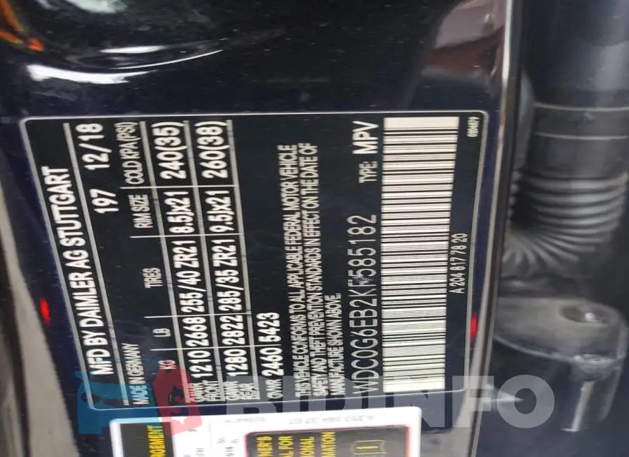 WDC0G6EB2KF585182 Photo# 13