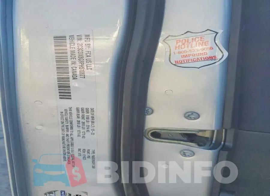 2C3CDXBG9PH510877 Photo# 12