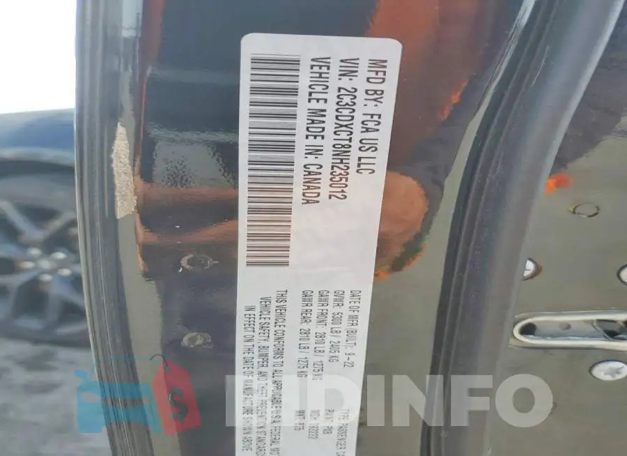 2C3CDXCT8NH235012 Photo# 12