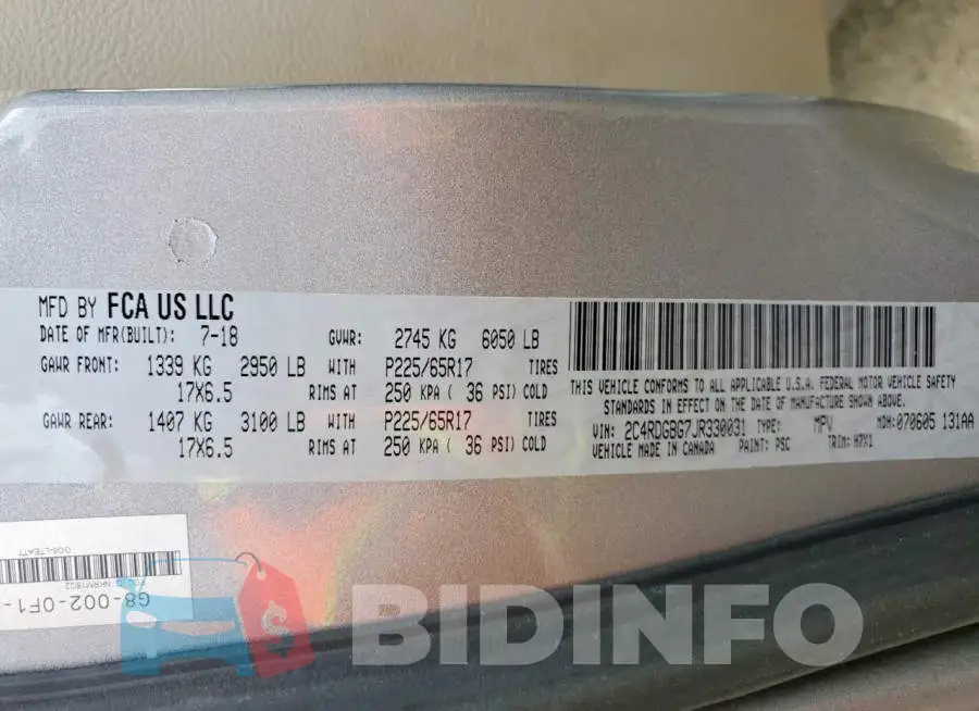 2C4RDGBG7JR330031 Photo# 13