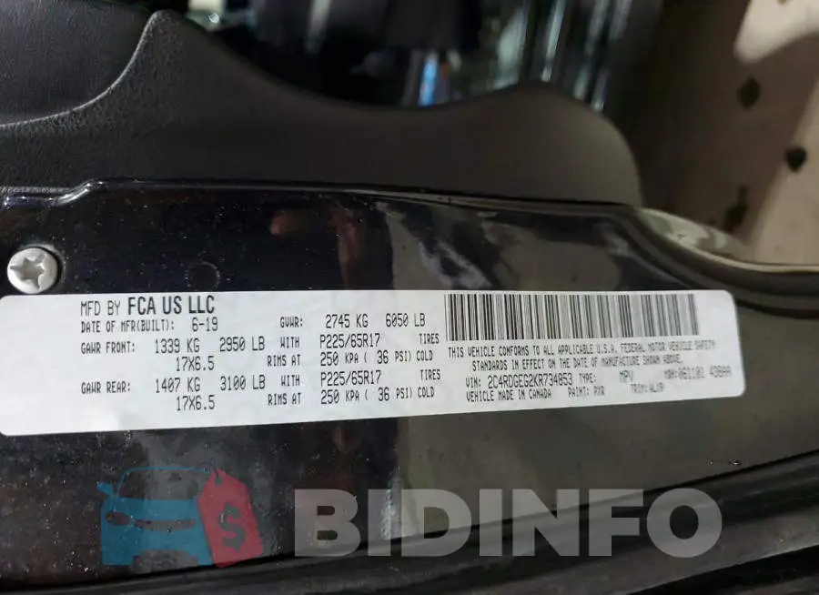 2C4RDGEG2KR734853 Photo# 13