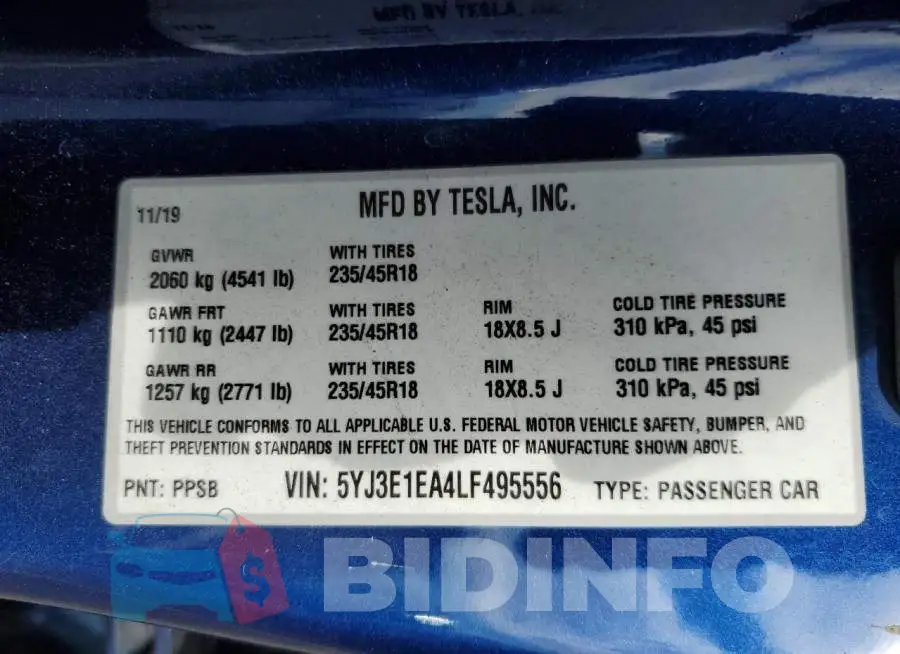 5YJ3E1EA4LF495556 Photo# 13