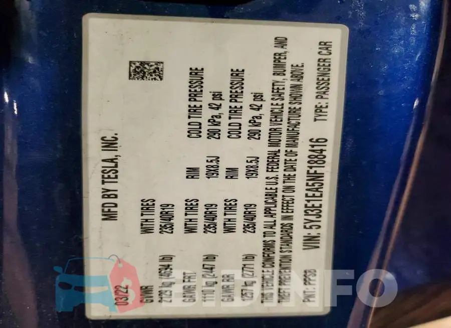 5YJ3E1EA5NF188416 Photo# 12