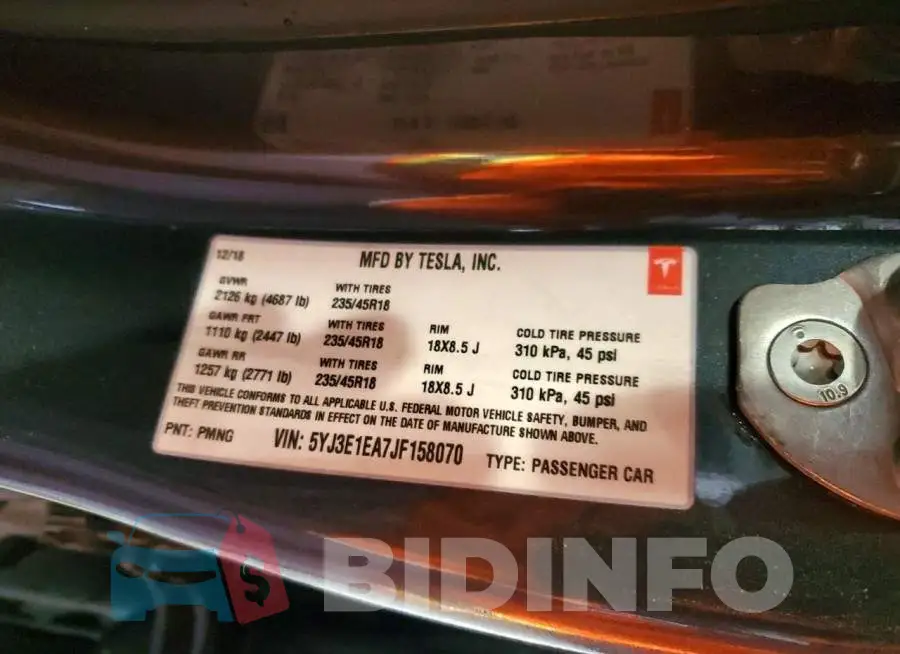 5YJ3E1EA7JF158070 Photo# 13
