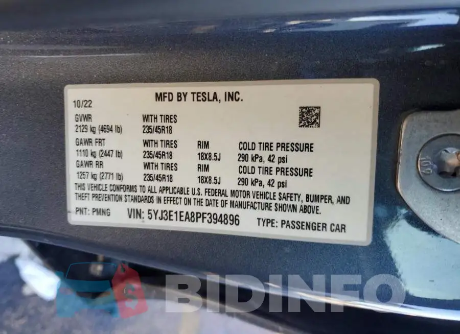 5YJ3E1EA8PF394896 Photo# 12