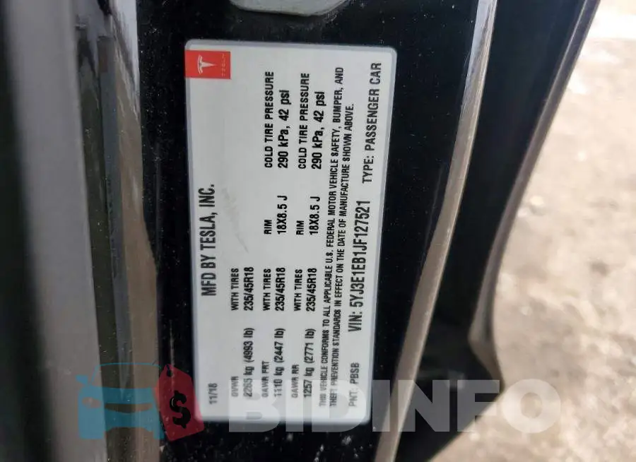 5YJ3E1EB1JF127521 Photo# 12