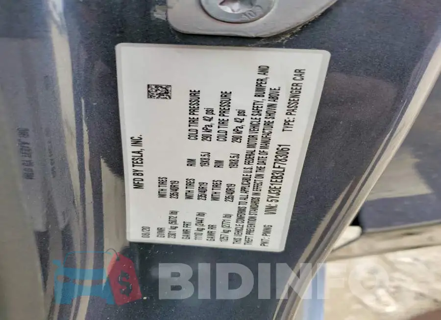 5YJ3E1EB3LF783061 Photo# 13